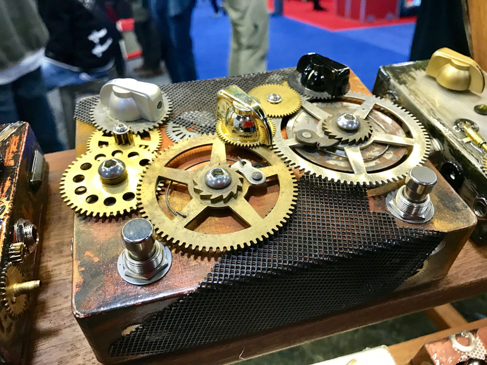 The Antikythera Mechanism of stompboxes from JAM Pedals. Yes, the gears work.